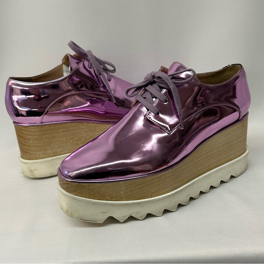 Stella McCartney Elyse Metallic Pink Platform Size 8 / 38 - Picture 2 of 15